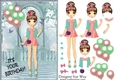Its your Birthday! Fashion Girl Party Poser Card Front & Decoupage