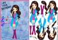 Its your Birthday! Fashion Girl Karaoke Card Front & Decoupage