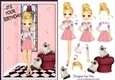 Its your Birthday! Fashion Girl Chillin with her Cats Card Front & Decoupage