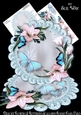 Delicate Flowers & Butterflies Scalloped Round Easel Card Mini Kit