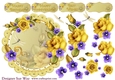 Yellow Roses Scalloped Round Topper & Decoupage