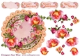 Peachy Pink Roses Scalloped Round Topper & Decoupage