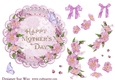 Mothers Day Scalloped Round Easel Topper & Decoupage