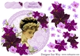Vintage Lady in the Flowers Round Topper & Decoupage