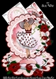 1950s Red Hat Lady Scalloped Round Easel Card Mini Kit
