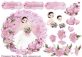 Butterfly Garden Bride Round Topper & Decoupage