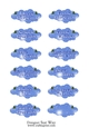 Festive Holly Cloud GreetingTags Blue