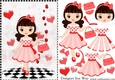 Retro Fashionista! Love Hearts A5 Card Front & Decoupage