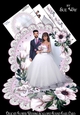 Delicate Flower Wedding Scalloped Round Easel Card Mini Kit