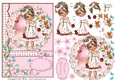 Sweet Little Cherry Blossom Mice A5 Card Front, Topper & Decoupage