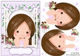 Lilac Flower Window Girl A5 Card Topper & Decoupage