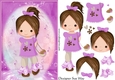 Cute Little Fesival Chic A5 Card Front & Decoupage Purple