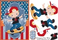 Skateboarding Boy Blonde Hair A5 Card Front & Decoupage