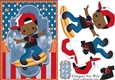 Skateboarding Boy Dark Skin A5 Card Front & Decoupage