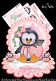 Cute Little Snow Heart Penguin Scalloped Round Easel Card Mini Kit