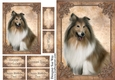 Rough Collie Card Front, Topper & Sentiment Tags