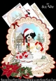 Border Collie Puppy Christmas Snow Scalloped Round Easel Card Mini Kit