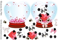 Cute Panda Valentine Heart Globe