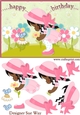 Happy Birthday Little Lady Picking Flowers Dark Skin