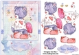 Love Heart Tatty Ted Bear A5 Card Front & Decoupage