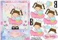 Birthday Cupcake Cute Girl Card Front & Decoupage