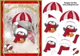Penguins Christmas Landing A5 Card Front & Decoupage