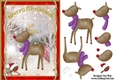 Rudolf in the Christmas Snow A5 Card Front & Decoupage
