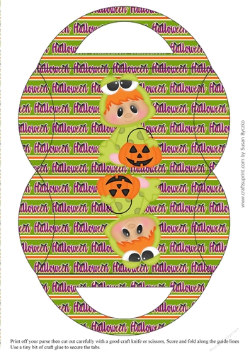 Halloween Frog Candy Purse with a Striped Halloween Background 
