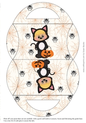 Halloween Kitten Candy Purse with Spider Background