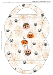 Halloween Bunny Candy Purse with a Spider and Web Halloween Background 