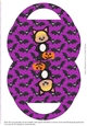 Halloween Kitten Candy Purse with Purple Bats Background