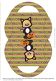 Halloween Kitten Candy Purse with a Striped Halloween Background