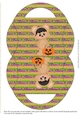 Halloween Bear Candy Purse with a Striped Halloween Background 