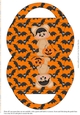 Halloween Bear Candy Purse with an Orange Bat Halloween Background 