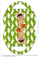 Halloween Bear Candy Purse with a Green Ghost Halloween Background