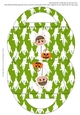 Halloween Bunny Candy Purse with a Green Ghost Halloween Background 