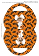 Halloween Bunny Candy Purse with a Orange Bats Halloween Background 