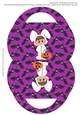 Halloween Bunny Candy Purse with a Purple Bats Halloween Background 