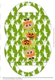 Halloween Bunny Candy Purse with Green Ghosts Halloween Background 
