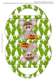 Halloween Mouse Candy Purse with Green Ghosts Halloween Background 