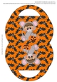 Halloween Mouse Candy Purse Orange with Ghosts Halloween Background