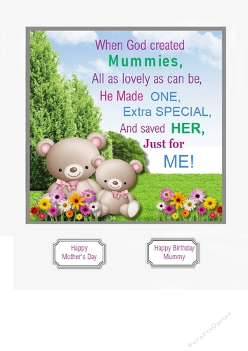 Bear Mummy Birthday or Mothers Day
