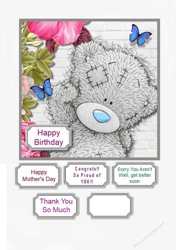 Tatty teddy multi occasional card topper