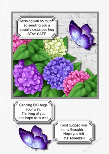 Missing you, sending hugs, floral