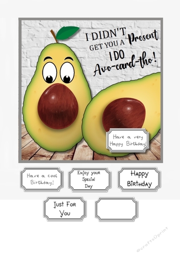 Avacado Birthday card topper