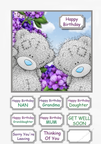 Tatty Teddy multi occasion card topper