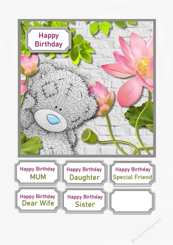 Tatty teddy with flowers