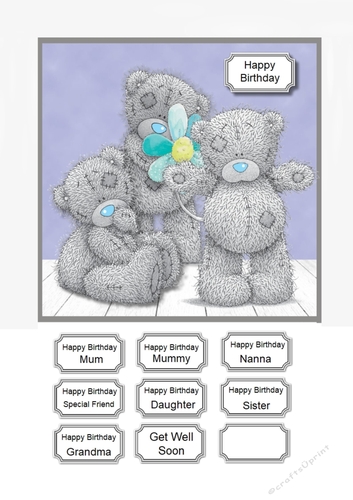 Tatty teddy birthday or get well soon