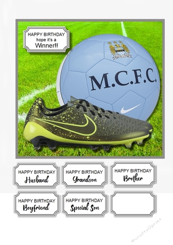 Man City birthday card topper