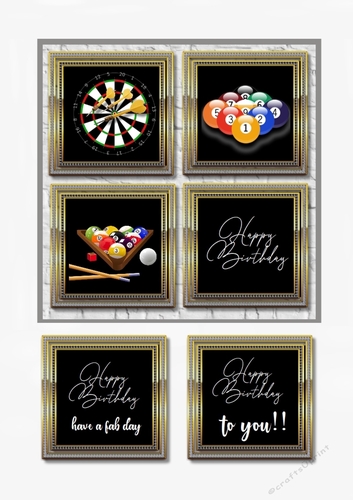 Pub games multi frame card topper